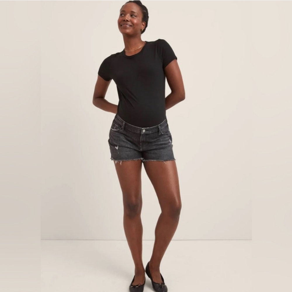 Hatch the Cutoff denim short in black,  27